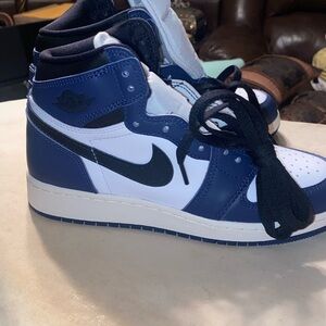 Nike Blue and White Air Jordan Sneakers